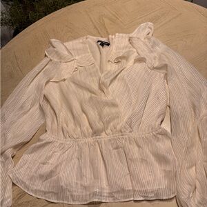 Express Cream Textured Women's Blouse